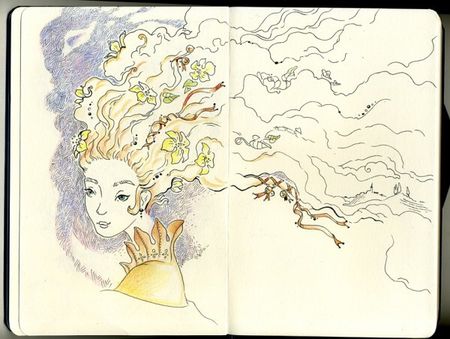 С цветами в волосах