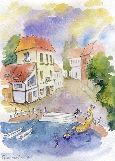 Август в старом городе.